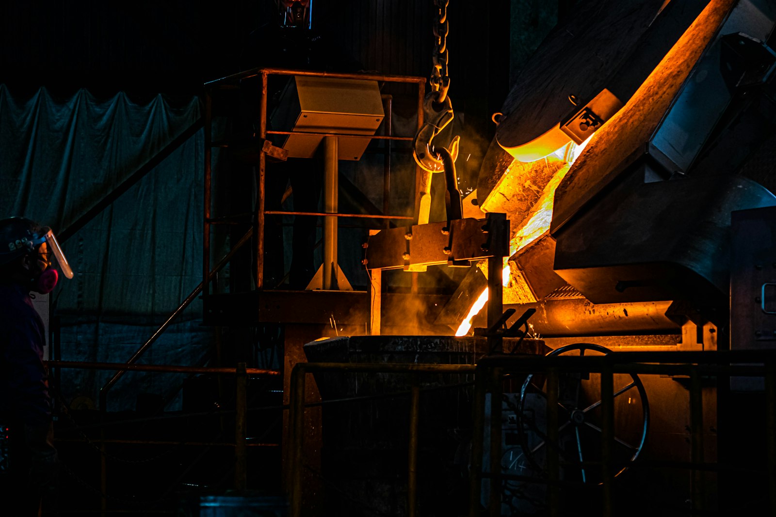 Glass worked at temperature under an open flame.