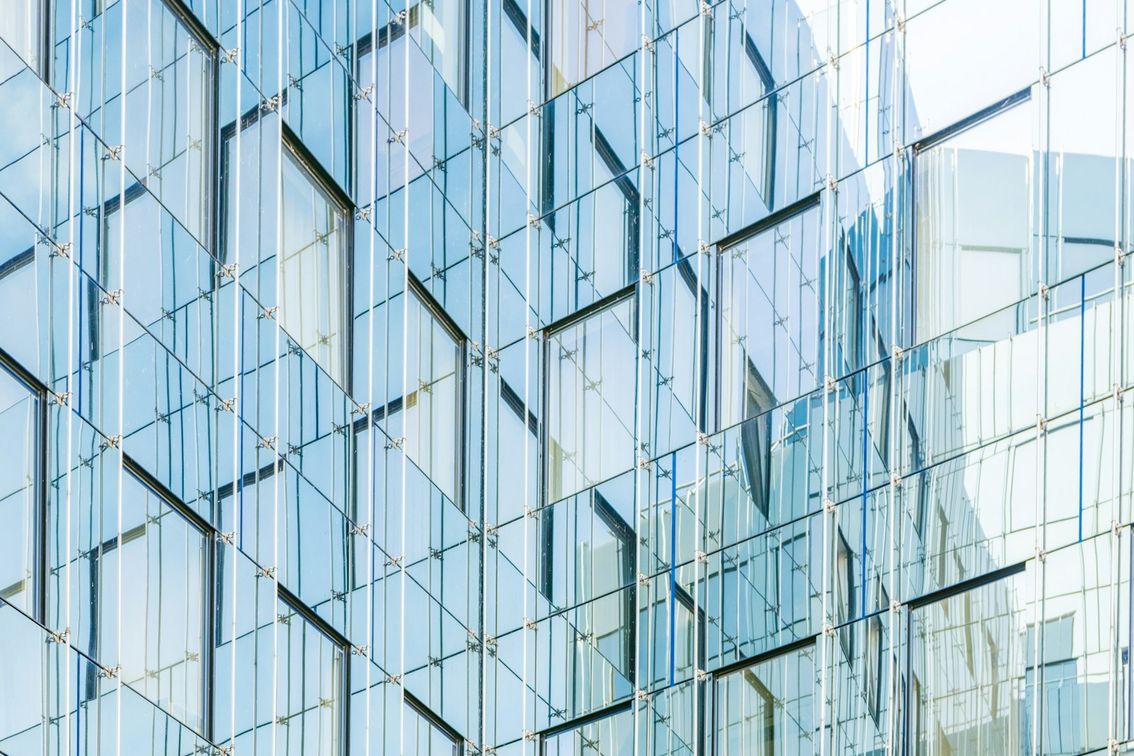 Light raking across a large glazed panel.